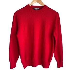 Red Crewneck 100% Cashmere Pullover Sweater Womens Sz M 44 Bold Bright Soft GUC